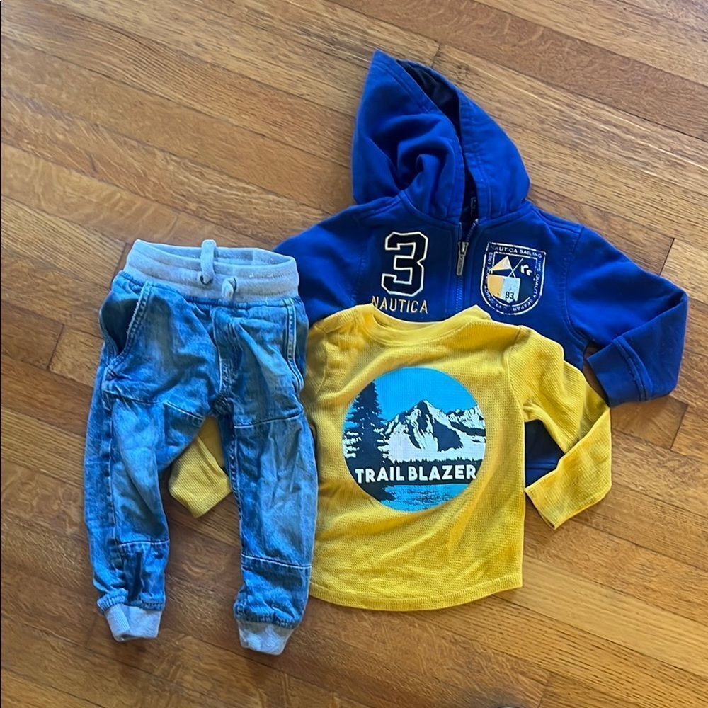 Nautica Blue Hoodie and Trailblazer Yellow Shirt Set